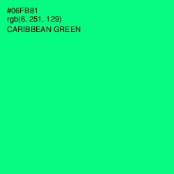 #06FB81 - Caribbean Green Color Image
